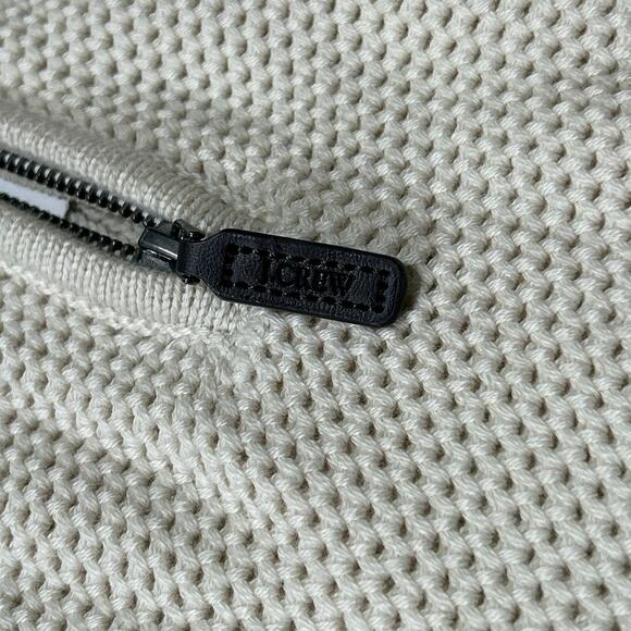 NWT J.Crew Cotton Honeycomb Knit Half-Zip Sweater in Natural Size L - Picture 8 of 9